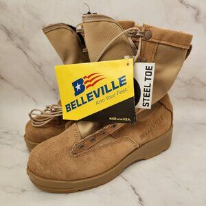 NWT Belleville 330 High Clearance Steel Toe Boots Tan Suede Combat Vibram 6.5